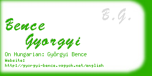 bence gyorgyi business card